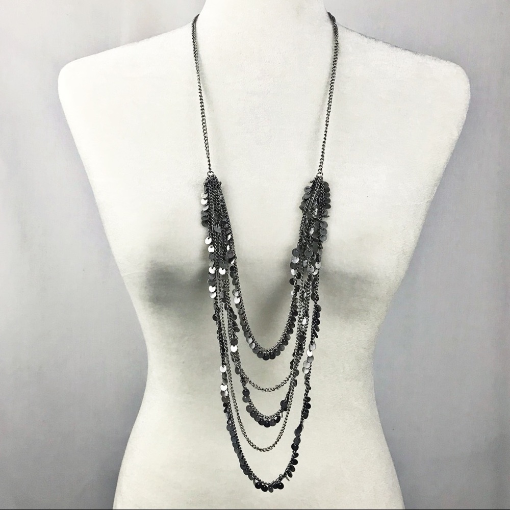 Long boho gypsy multi strand necklace